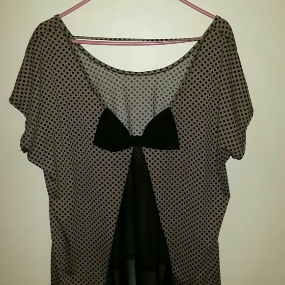 Light Brown & Black Spots Flow Top