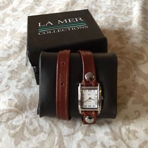 La Mer watch leather wrap around style