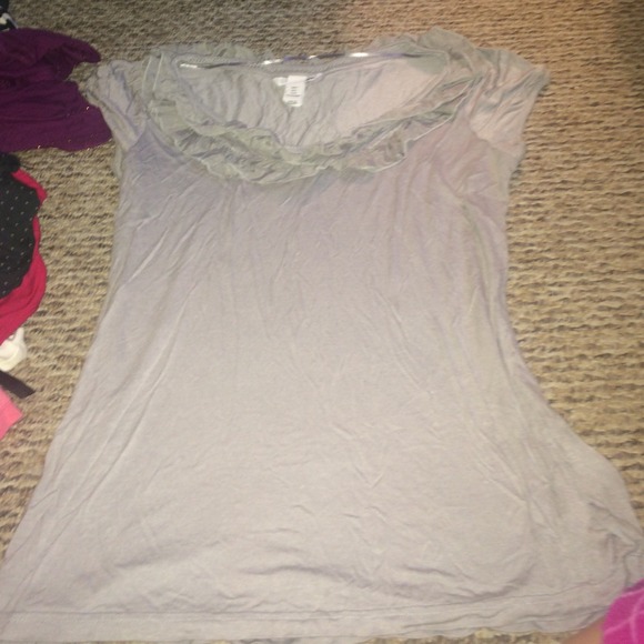 Grey top with ruffles