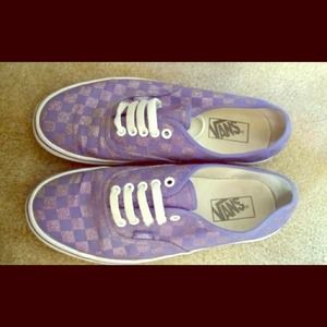 Purple checkered Vans