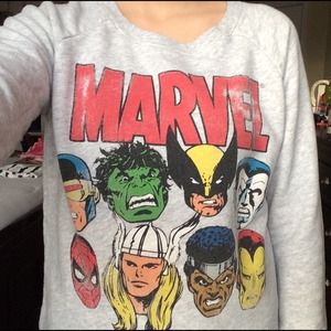Forever21 Pullover Sweatshirt w/ Marvel Characters