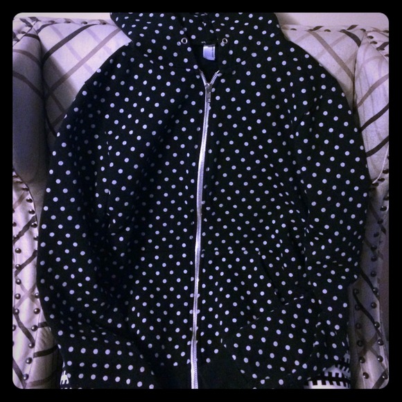 American Apparel black polka dot hoodie