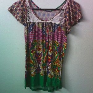 Colorful low cut top