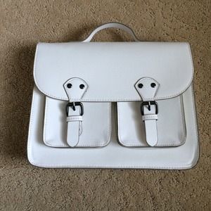 H&M white cross body buckle bag
