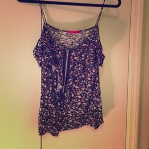 Floral Print Tank w/zipper - size M