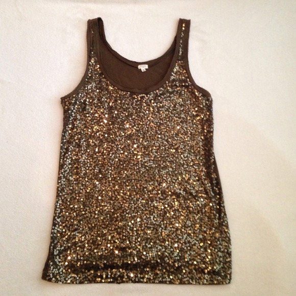 JCREW bronze sequin tank