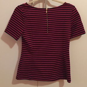 Black and red striped banana republic blouse