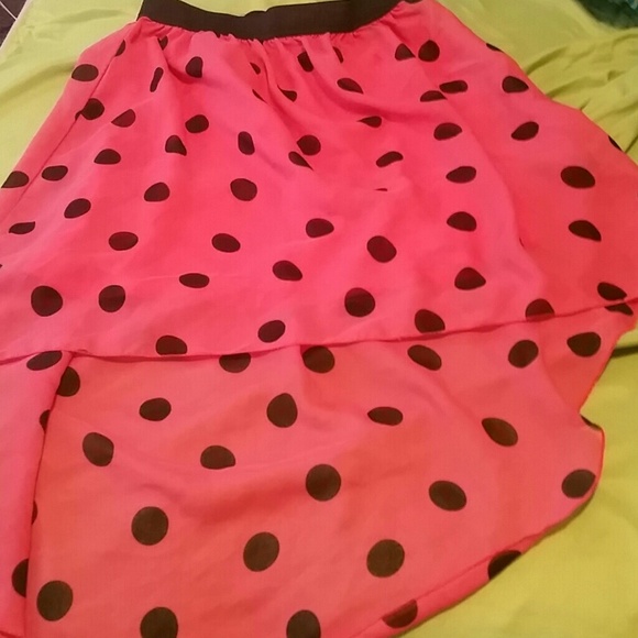 Polka dot hi lo skirt