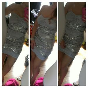 Silver Sequin X Design Bodycon Dress