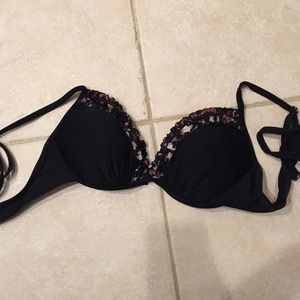 Black Ruffled bikini top