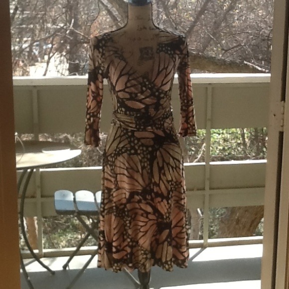 Printed faux wrap dress