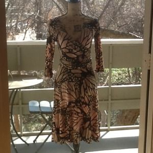 Printed faux wrap dress