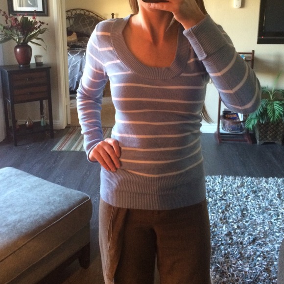 Baby blue & white striped sweater :) - Picture 1 of 2