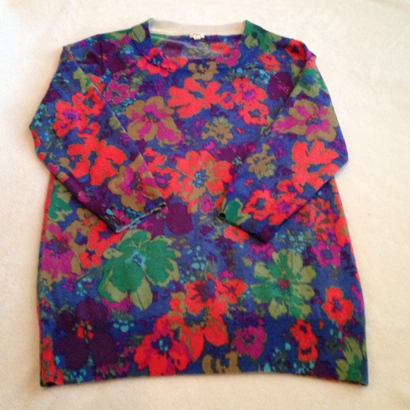 JCREW flower sweater