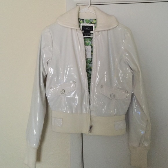 Patent white jacket