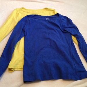 Bundle!  yellow and blue JCREW long sleeves