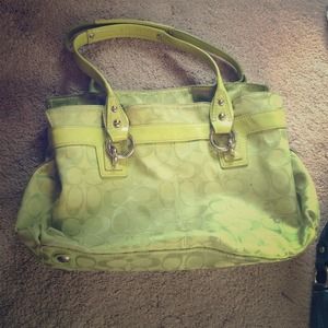 Lime green coach purse