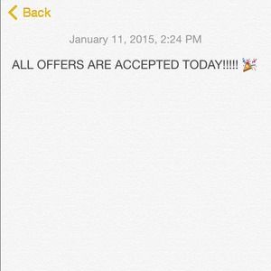 All offers accepted today!!!