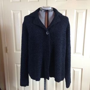 Textured One-Button Cardigan