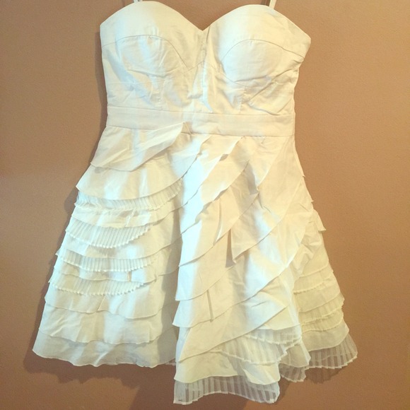 Modcloth Cream Strapless Dress