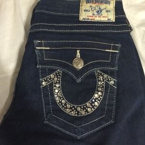 True Religion jeans studded back pockets