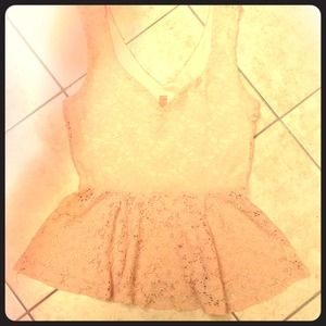 Floral lace Peplum shirt