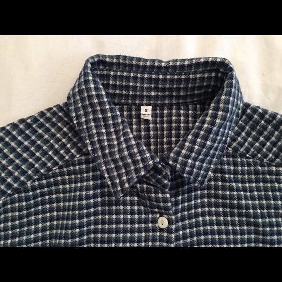 Blue Plaid Flannel Button Down Shirt - Never Worn! - Picture 4 of 4