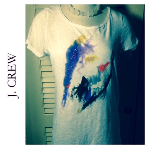 ⬇️White Watercolor Top - Picture 1 of 4
