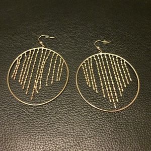 Big silver hoop earrings