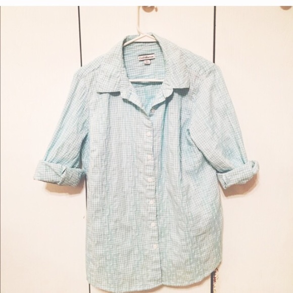 Blue gingham top