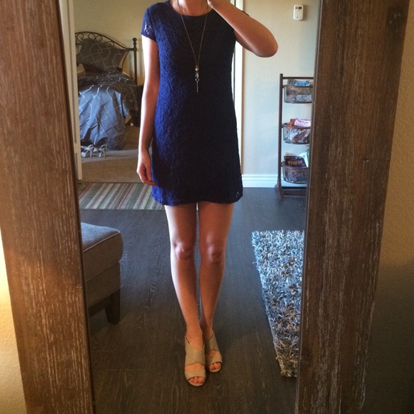 Lace/ crochet  | Navy blue | shift dress
