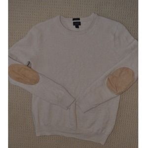 Men's Wool leather elbow patch sweater