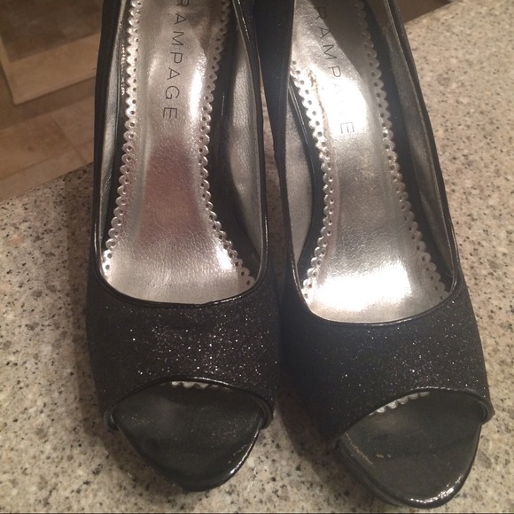 Black sparkle heels