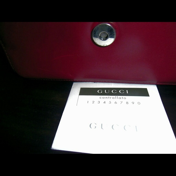 Small Dark Red Authentic GUCCI Leather Handbag - Picture 3 of 4