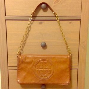 Tory Burch REVA Bombe Leather Clutch