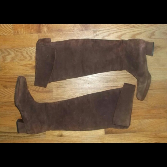 SOLD VTG Designer Prada Brown Suede Leather Boots - Picture 2 of 3