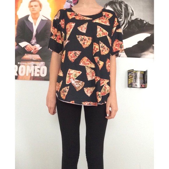 Pizza Print oversized tee