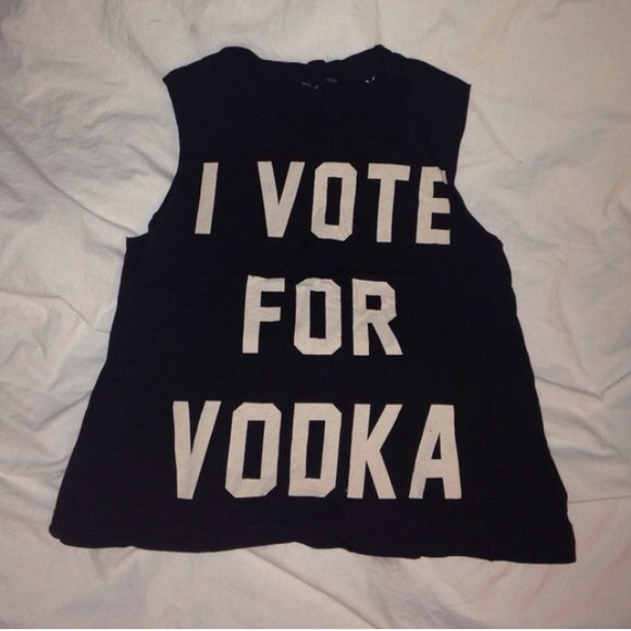 Sleeveless "I vote for vodka" Tee
