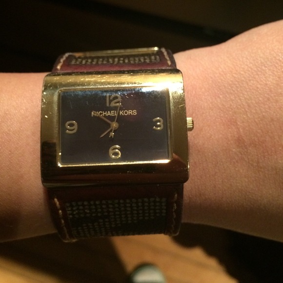 Brown and gold leather Michael Kors watch