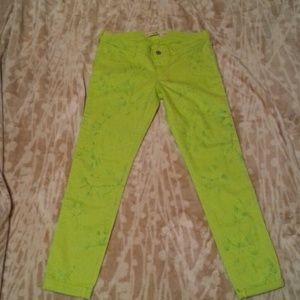 Neon green pants from Hollister