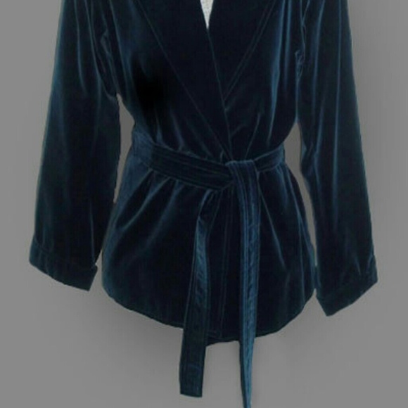 SOLD Saint Laurent Rive Gauche Blue Velvet jacket - Picture 3 of 4