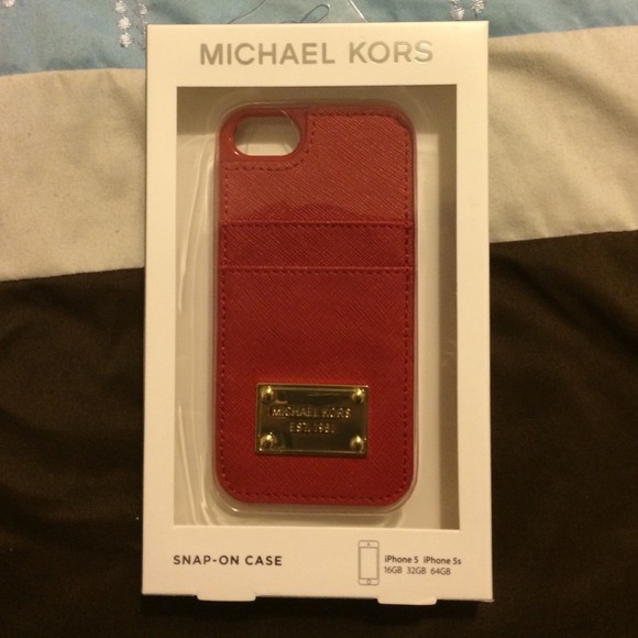 Red MK phone case with credit card holder😊