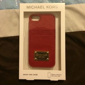 Red MK phone case with credit card holder😊
