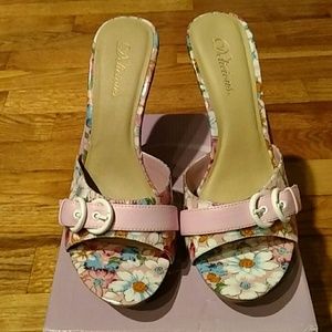 Pink floral heels