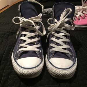 Navy Blue High Top Converse