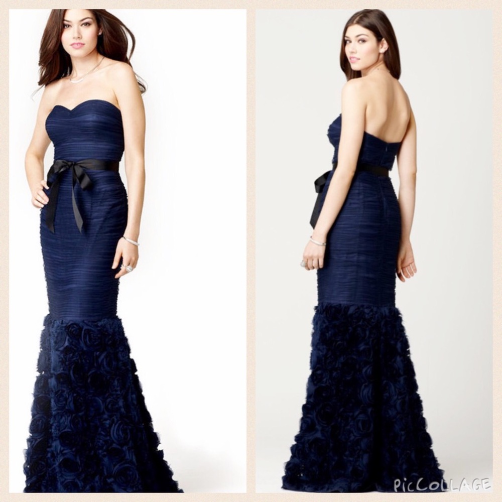 JS Collection Strapless Ruched Gown