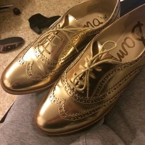 Sam Edelman Gold Oxfords