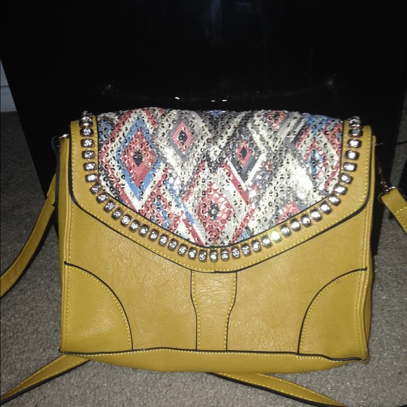 Mustard yellow leather purse