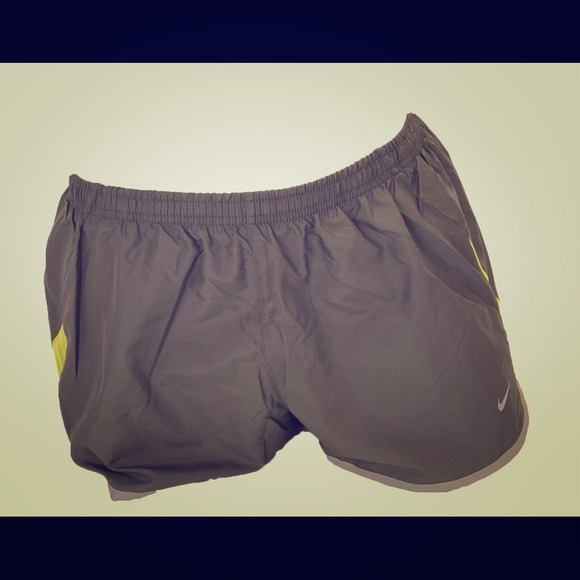 Green and grey Nike running shorts