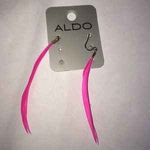 Aldo pink feather earrings
